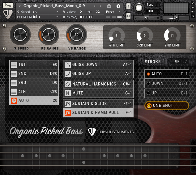 ScreenShot of Organic Picked Bass for Kontakt